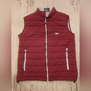 Johnnie-O Harwich Maroon Full Zip Puffer Vest 